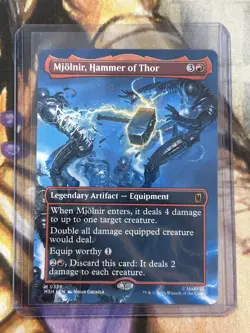 Mjolnir, Hammer of Thor (Borderless) #0339 MTG Marvel Super Heroes Regular - NM - Image 3