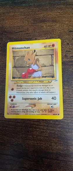 Hitmonchan 69/105 Common Neo Destiny Pokemon Lightly Played - Image 1