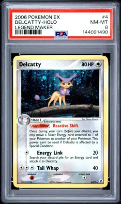 2006 POKEMON EX LEGEND MAKER #4 DELCATTY-HOLO PSA 8 - Image 1