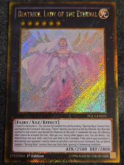 Yugioh Beatrice, Lady of the Eternal PGL3-EN021 Gold Secret Rare 1st Ed NM - Image 1