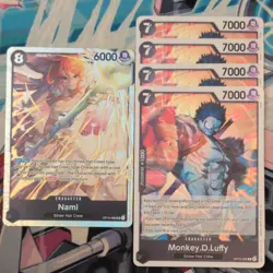 OP15-086 Nami SR & 4 x 092 R Monkey.D.Luffy One Piece Mint Foil - Image 1