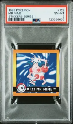 1999 Pokemon Stickers Series 1 Mr. Mime VINTAGE #122 PSA 8 NM-MT - Image 1