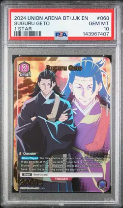 2024 ENGLISH Union Arena JJK 068 Suguru Geto 1 Star PSA 10 - Image 1