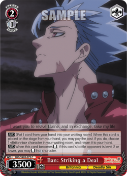 BAN: STRIKING A DEAL The Seven Deadly Sins Weiss Schwarz Card #SDS/SX03-072 C - Image 1