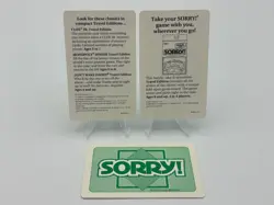 Sorry Board Game Replacement Cards, Singles Individuals, 1992 Parker Brothers - Image 2