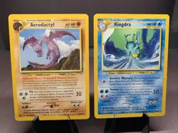 Pokemon TCG Neo Revelations Non Holo Rare Lot of 2 Cards - Aerodactyl & Kingdra - Image 1