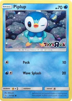 Piplup Stamped Pokemon TCG 32/156 Sun & Moon Toys R Us Promo Near Mint Card - Image 1