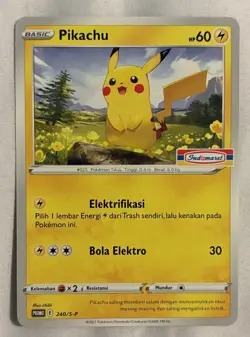 Pokemon Card Indonesia Version Pikachu Indomaret 240/S-P - Image 1
