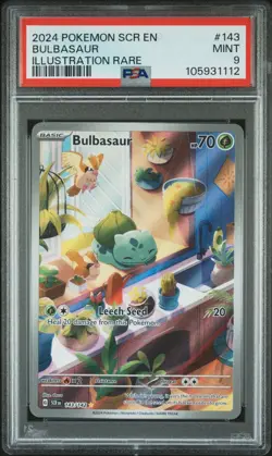 PSA 9 2024 POKEMON SCR EN-STELLAR CROWN ILLUSTRATION RARE #143 BULBASAUR - Image 1