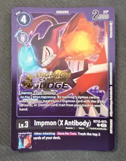 Digimon Card Game - Impmon (X Antibody) - Promo Foil Judge - BT12-073 - Image 1