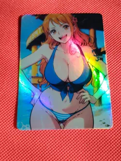 Nami One Piece Goddess Anime Waifu Girl Holo Card - Image 1
