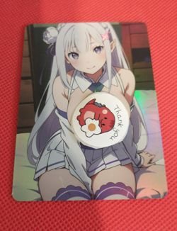 Emilia Re: Zero Anime Waifu ACG Godd Waifu Goddess Beauty custom Holo Card - Image 1