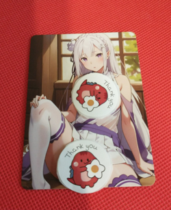 Emilia Re: Zero Anime Waifu ACG Godd Waifu Goddess Beauty custom Holo Card - Image 2