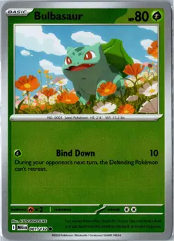 Pokemon Card - Bulbasaur - 001/132 Common Reverse Holo ME01: Mega Evolution NM - Image 1