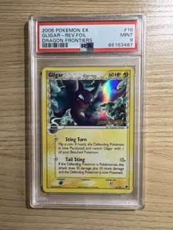 2006 Pokemon EX Dragon Frontiers #16 Gligar Rev. Foil PSA 9 - Image 1