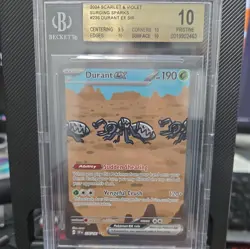 BGS 10 Pristine POP 3 Durant ex 236/191 SIR Surging Sparks SSP Pokemon Card - Image 1