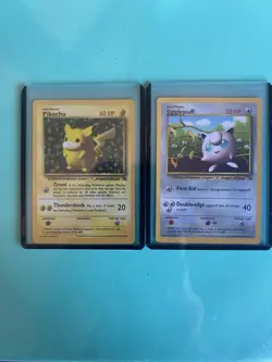 Pikachu & Jigglypuff Corocoro Grey Star Promo Pokemon Cards - Image 1