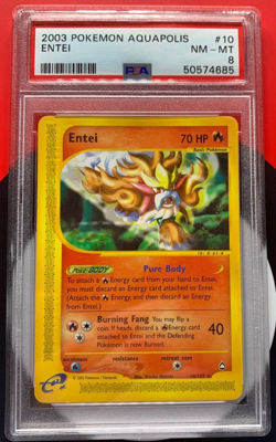 ENTEI 10/147 AQUAPOLIS Rare Pokemon Card PSA 8 NM-MT E-Reader - Image 1