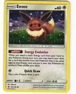 Eevee Cosmo Holo Promo Pokemon TCG Miscellaneous Cards & Products 101/149 MP - Image 1