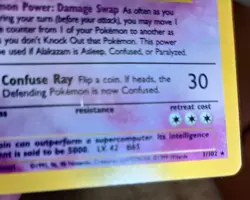 Alakazam 1/102 Holo Rare Base Set Pokemon Card 1999 WOTC - Image 3