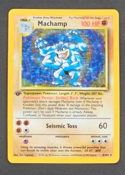 Pokemon TCG Machamp 8/102 1st Edition Base Set Holo 1999 Vintage Pokemon Card - Image 1