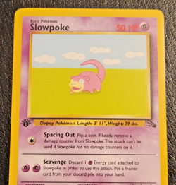 Slowpoke 1st Edition Vintage Pokemon Card ( #55/62 - 1999 Fossil - LP/NM ) - Image 2