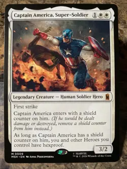 MTG TCG Marvel Super Heroes Captain America, Super-Soldier 0009 Regular Mythic - Image 1