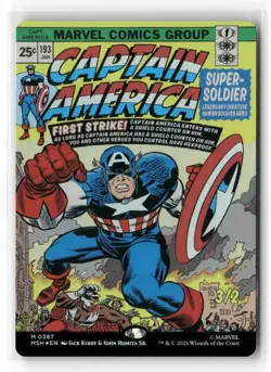 Captain America, Super-Soldier (Borderless) (0387) 387 Mythic Foil MTG MSH NM - Image 2