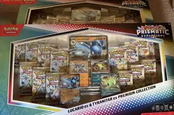 2 PACK Pokemon Prismatic Evolution Lucario Tyranitar EX Premium Collection - Image 1