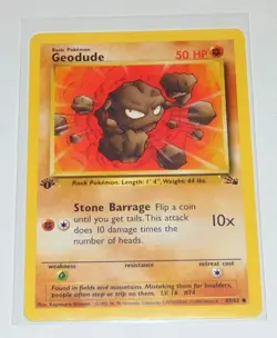 1999 Fossil 1st Edition GEODUDE 47/62 Pokemon Card WOTC - Image 1