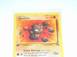 1999 Fossil 1st Edition GEODUDE 47/62 Pokemon Card WOTC - Image 2