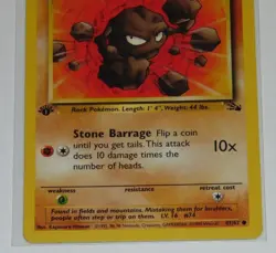 1999 Fossil 1st Edition GEODUDE 47/62 Pokemon Card WOTC - Image 4