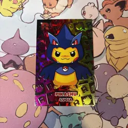 Poncho Pikachu Dark Lugia Rainbow Holo Pokemon Card Database Team Rocket - Image 1