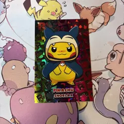 Poncho Pikachu Snorlax Rainbow Holo Pokemon Card Database Team Rocket - Image 1