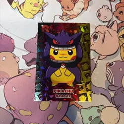 Poncho Pikachu Gengar Rainbow Holo Pokemon Card Database Team Rocket - Image 1