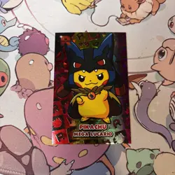 Poncho Pikachu Lucario Rainbow Holo Pokemon Card Database Team Rocket - Image 1