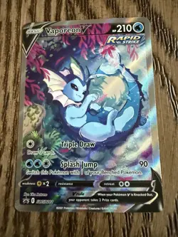 Pokemon TCG Vaporeon V Rapid Strike Full Art Card SWSH181 - Image 2