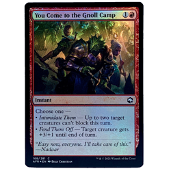 Magic the Gathering You Come to the Gnoll Camp Foil Card AFR - Image 1