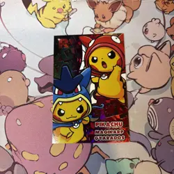 Poncho Pikachu Magikarp Gyarados Rainbow Holo Pokemon Card Database Team Rocket - Image 1