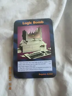 LOGIC BOMB CARD NEW WORLD ORDER ILLUMINATI RARE STEVE JACKSON GAMES - Image 1