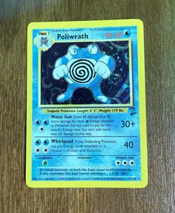 Pokemon TCG Poliwrath Holographic Base Set 2 Swirl Card 15/130 - Image 2