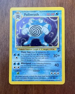 Pokemon TCG Poliwrath Holographic Base Set 2 Swirl Card 15/130 - Image 5