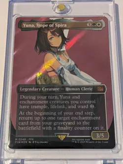 Yuna, Hope of Spira: Borderless Surge Foil: M0549: Final Fantasy MTG (LP) 'Bend' - Image 1