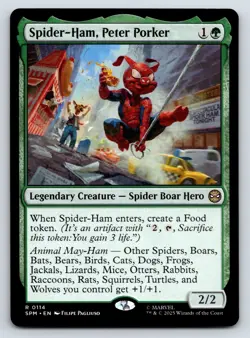 Spider-Ham, Peter Porker MTG Magic the Gathering R Marvel's Spider-Man 114 NM - Image 1