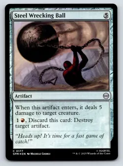 Steel Wrecking Ball MTG FOIL C Marvel's Spider-Man 177 NM - Image 1