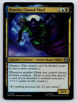 Prowler, Clawed Thief MTG FOIL U Marvel's Spider-Man 138 NM - Image 1