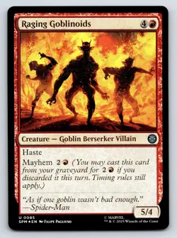 Raging Goblinoids MTG FOIL U Marvel's Spider-Man 85 NM - Image 1