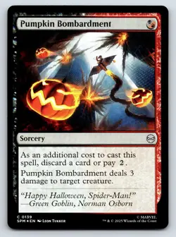 Pumpkin Bombardment MTG FOIL C Marvel's Spider-Man 139 NM - Image 1