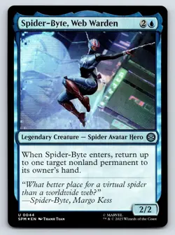 Spider-Byte, Web Warden MTG FOIL U Marvel's Spider-Man 44 NM - Image 1