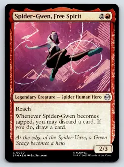 Spider-Gwen, Free Spirit MTG FOIL C Marvel's Spider-Man 90 NM - Image 1